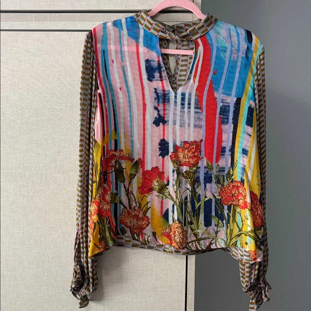 Conditions Apply for Anthropologie size M mixed print blouse - Picture 2 of 8